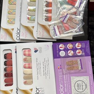 Color Street Festive Nail Polish Strips Collection.   5 sets with extras